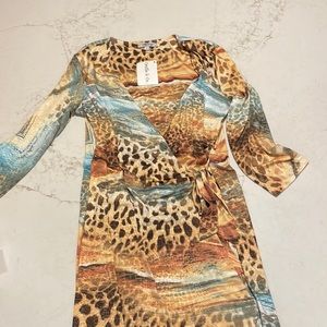 Printed wrap dress